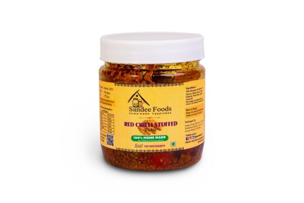 Red Chilli Stuffed Pickle - Spicy Indian Achaar with Bold Flavor