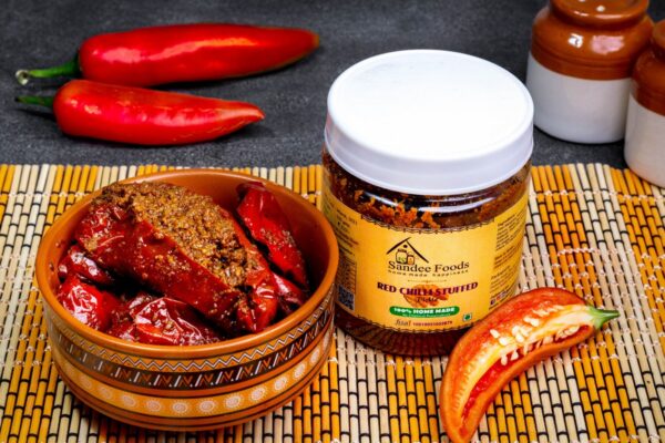 Red Chilli Stuffed Pickle - Spicy Indian Achaar with Bold Flavor