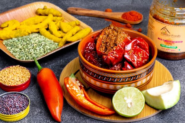 Red Chilli Stuffed Pickle - Spicy Indian Achaar with Bold Flavor